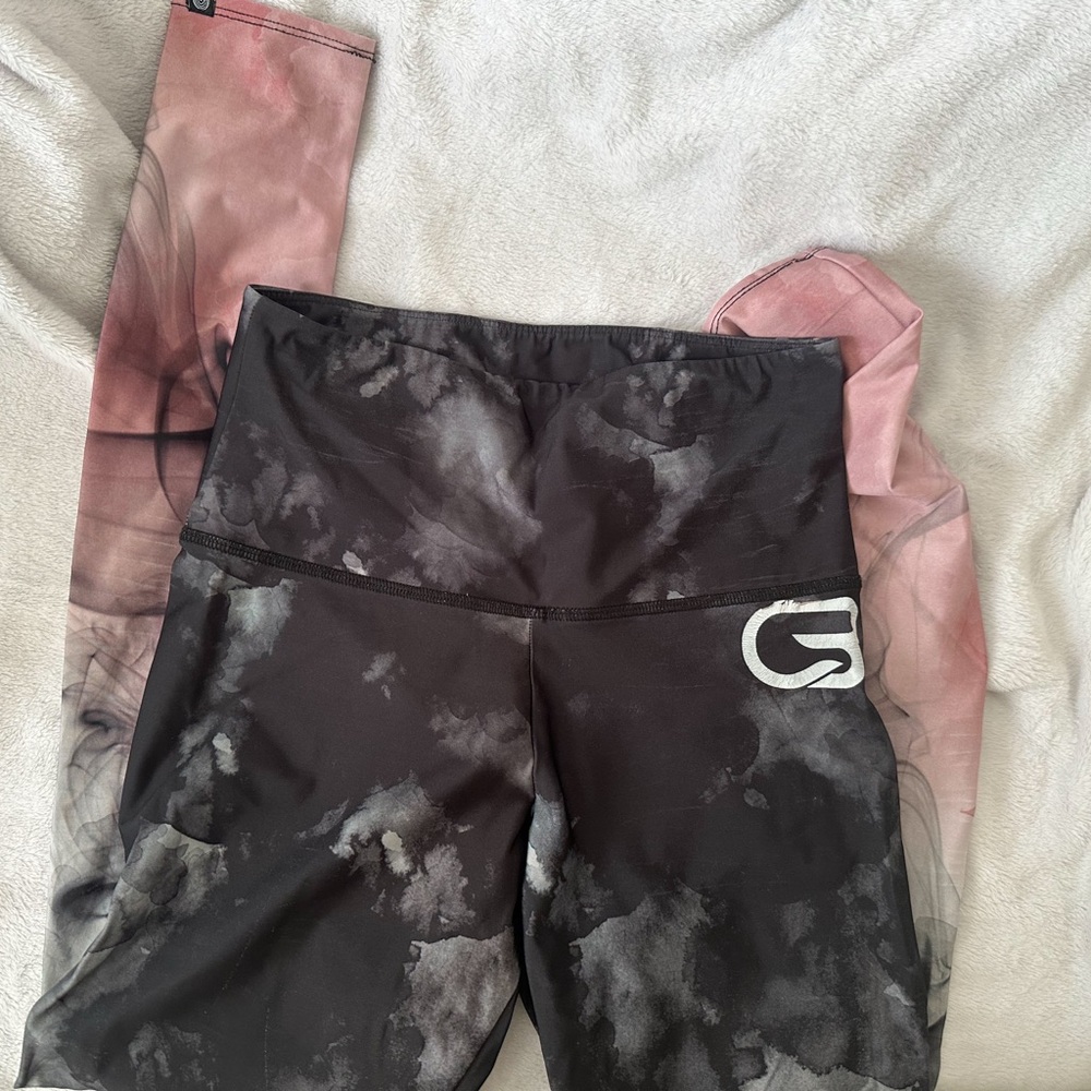 CycleBar Onzie Black Pink Smoke Leggings